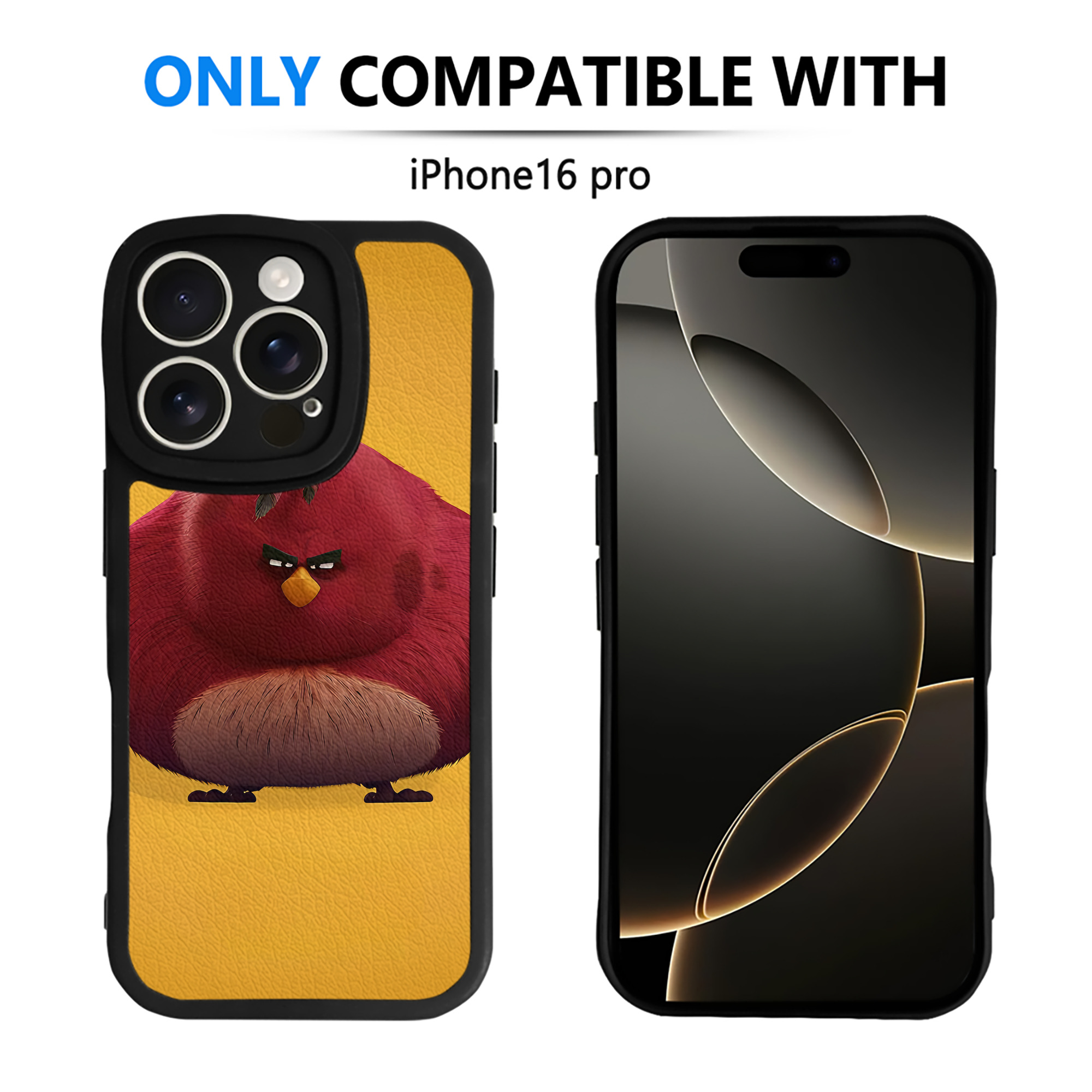 （画像用） Angry Birds アングリーバード 【iPhone 16シリーズ対応】シリコンスマホケース（レザー調） 材質：シリコン